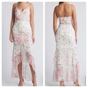 Breathtaking vision floral high low dress size XS